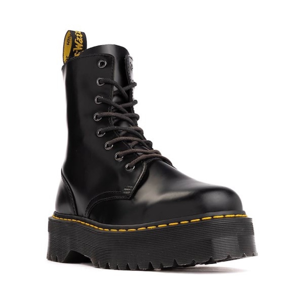 Dr. Martens Black and Yellow Platform Combat Boots